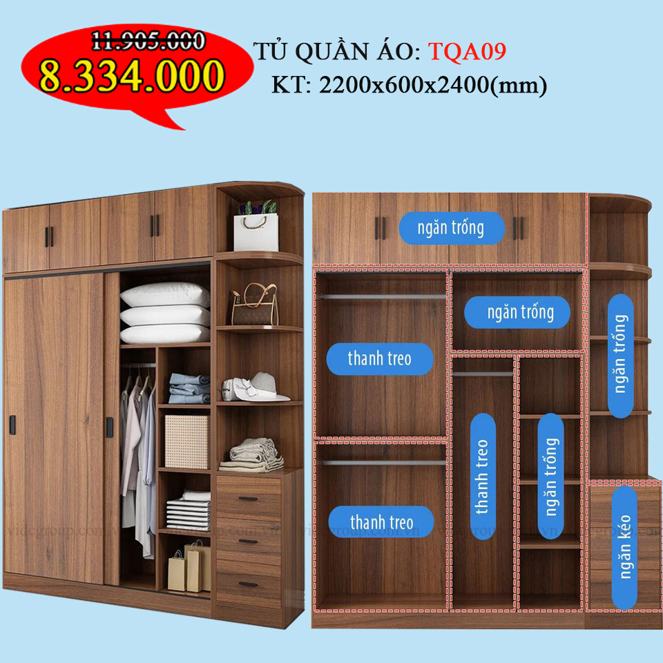 Tủ quần áo TQA09